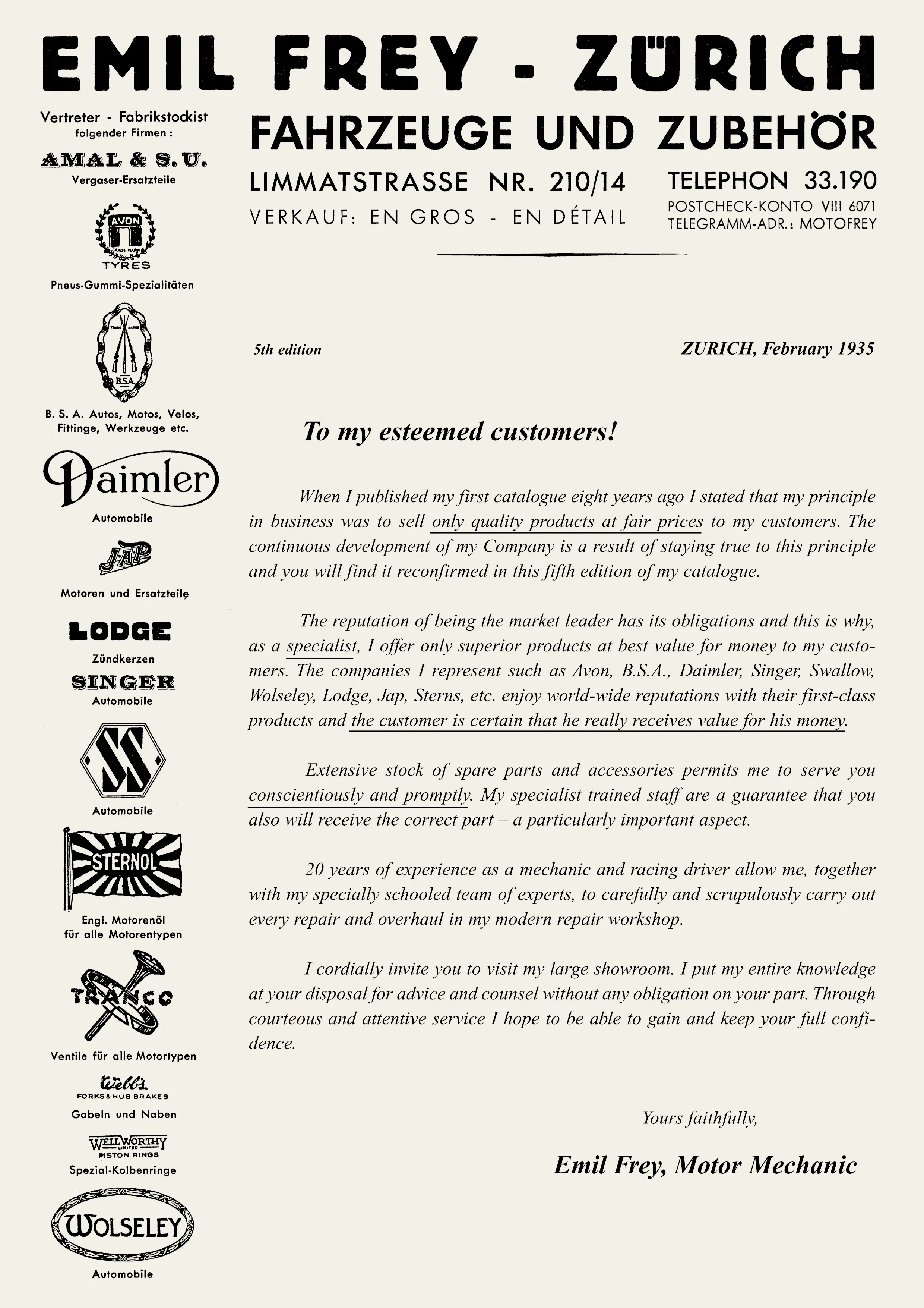 Dopis z roku 1935: Ústava naší kvality